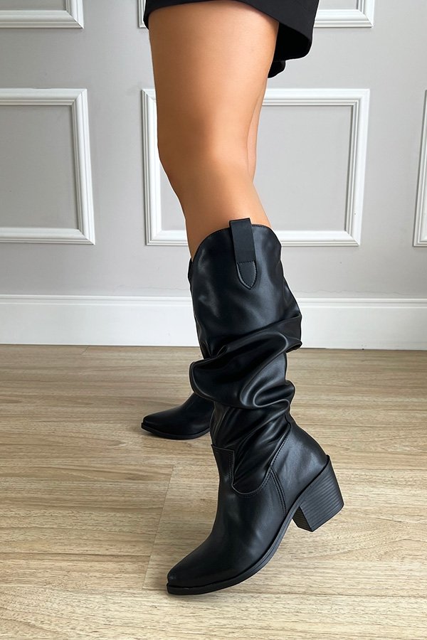botas   simil cuero babuchas (Negro - TALLE 36)
